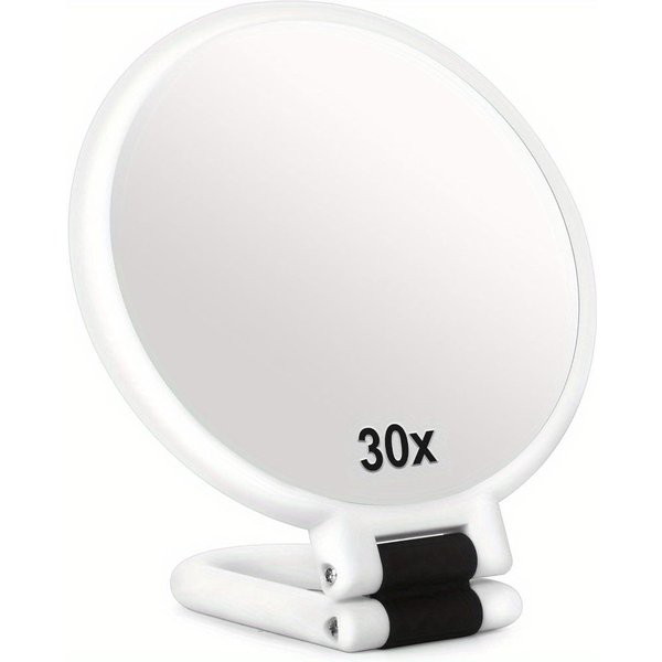 PowięKszająCe Lusterko RęCzne, PodróżNe, SkłAdane, Dwustronne Lusterko Do MakijażU Z 30-Krotnym PowięKszeniem-image