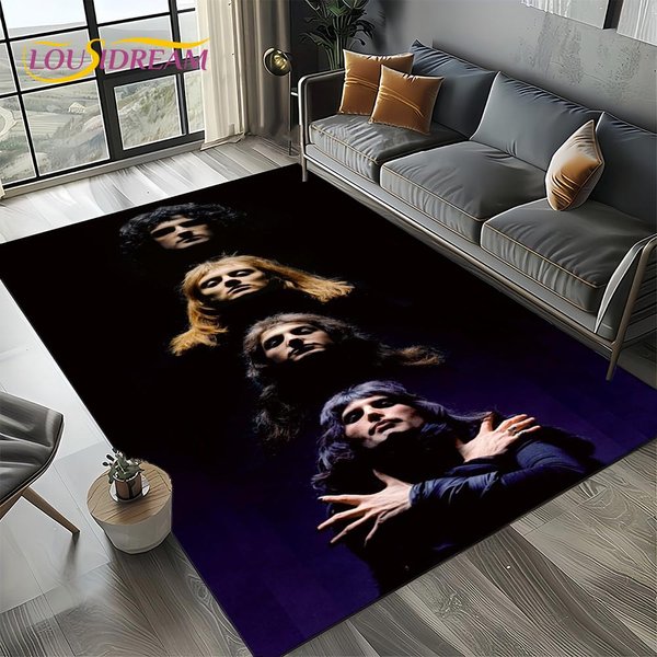 CláSicos Queen-Banda De Rock Freddie Alfombra Para Sala De Estar Dormitorio Hogar DecoracióN De Sofá, Alfombra Para ÁRea Infantil Alfombra De Piso Antideslizante 40X60Cm( 15X23In )-image