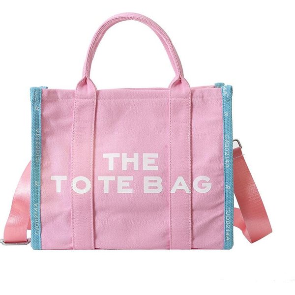 Elegante Bolso Tote Nuevo Estampado Bolso De Mano Lienzo De Gran Capacidad Bolso Cruzado CLE 26*10*32Cm Color Rosa-image