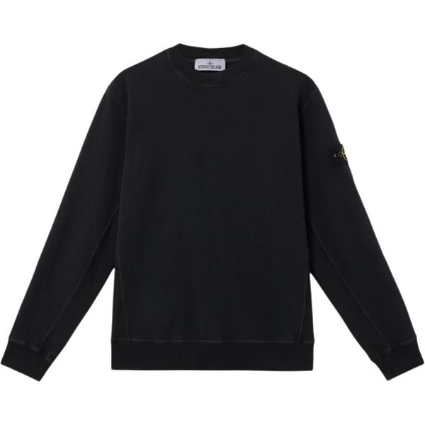 Stone Island GłAdka Bluza Z DłUgim RęKawem I OkrąGłYm Dekoltem Z Logo MęSkie Bluzy Czarny K1S1561000-20S0060-V0029 XXL Black-image