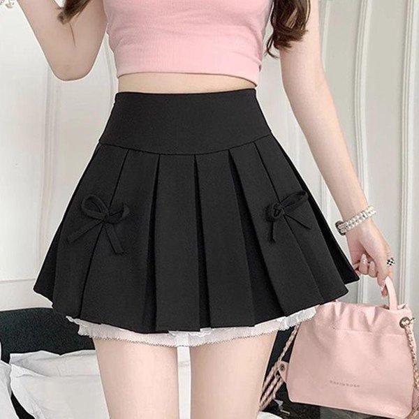 Falda Estilo Universitario Falda Plisada Para Mujer Primavera Y Verano Cintura Alta Empalme Falda En A Falda Antiluz 2XL-image