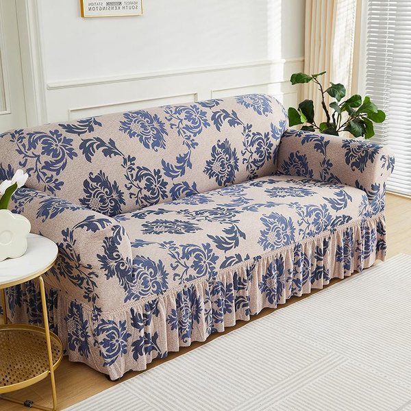 1 Pieza Funda De Sofá Estampada Floral Antideslizante Cubre Sofá Con Falda EláStica Funda De Sofá Para Dormitorio Oficina Sala De Estar DecoracióN Del Hogar 1Pc Single Set-image