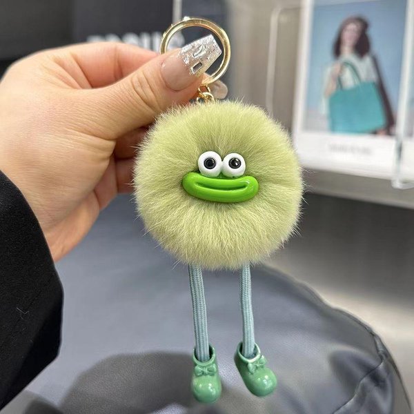 Urocze Pluszowe Zabawki Z DużYmi Oczami Breloczek KreskóWkowe Brikety Breloczek Brikety Breloczek Do Samochodu Wisiorek KoreańSki Pluszowy Wisiorek Do Plecaka Szkolnego Black-image
