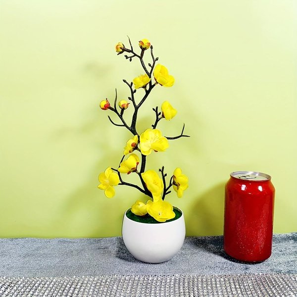 Una Maceta De Flor De Ciruelo Artificial Para Bodas, Fiestas, DecoracióN Del Hogar - Arreglos Florales Realistas Para Hoteles, Restaurantes, Bares Y DecoracióN De Paredes-image