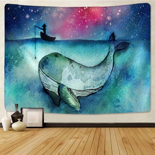 Tapiz Impreso De Ballena Colgante De Pared Tapiz Mandala Esterilla Para Picnic En La Playa SáBana De Cama Tapiz PsicodéLico DecoracióN Del Hogar Tapices 150X100Cm-image