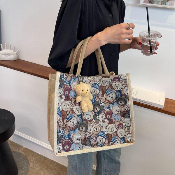 Torba Tote Na Ramię O DużEj PojemnośCi Dla Studentek, Klasa, Nowa Moda I Wszechstronna, PłóCienna, Do RęKi, Torba Dla Mamy, Modna Gray-image