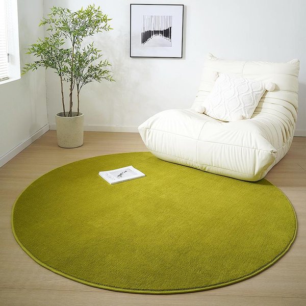 Minimalistyczny Styl Dekoracja Salonu OkrąGłY Dywan Gruba Pluszowa Mata Do Garderoby Jednokolorowe Dywany Do Sypialni Domowy Puszysty MięKki Dywan 80X80Cm-image
