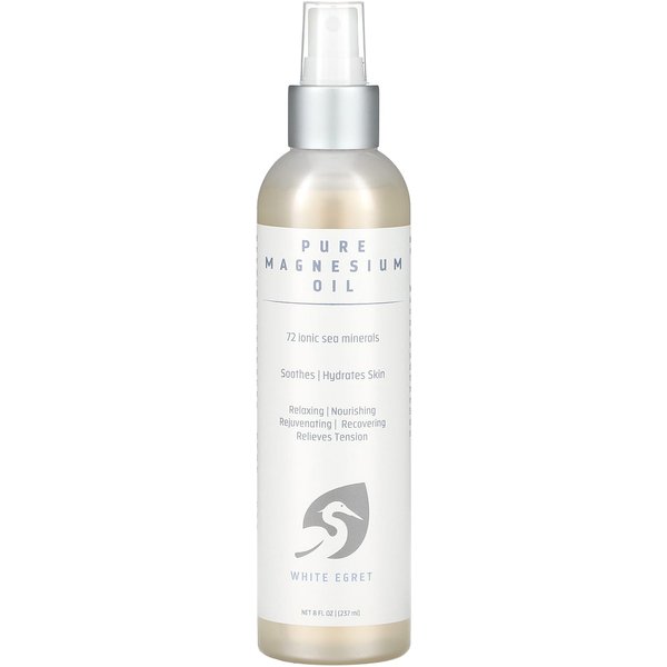 Cuidado Personal White Egret, Aceite De Magnesio Puro, 8 Fl Oz (237Ml)-image