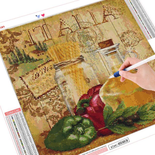 Pintura De Diamantes 5D DIY Paisaje Taladro Cuadrado Completo Bordado De Diamantes Taza 20X30CM-image
