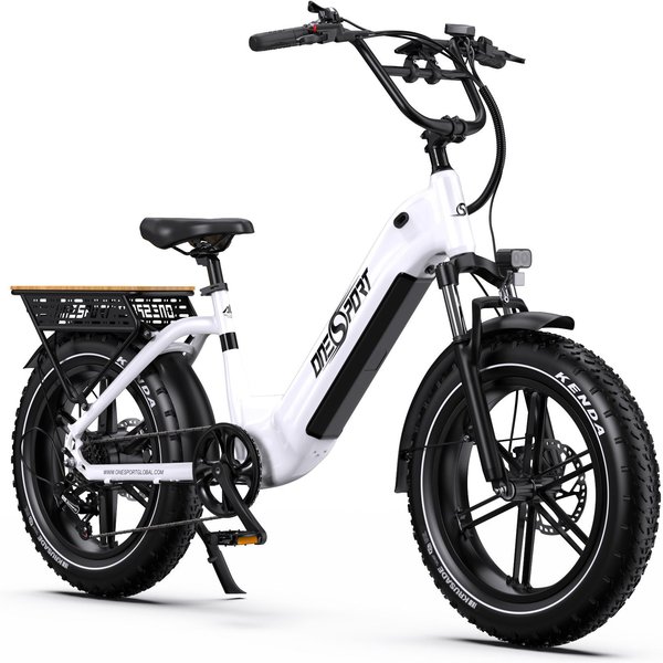 Onesport OT08 BiałY/Szary 48V 18AH Wyjmowana Bateria Opona 20 * 4.0 Cala 7-Biegowy Hamulec Hydrauliczny Miejski Rower Elektryczny Ebike-image