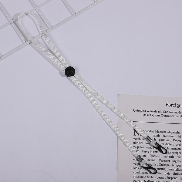 Correa Flexible Y Ajustable Para Sombrero, CordóN Para La Barbilla, Desmontable, Resistente Al Viento, Con Clips. Blanco-image