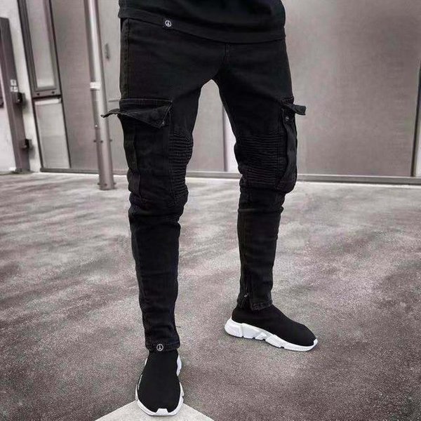 MęSkie Jeansy Casual Skinny Stretch Slim Fit OłóWkowe Spodnie Czarne Spodnie Spodnie Jeansowe S Czarny-image