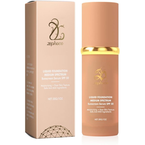 Zephoco PodkłAd W PłYnie SPF 50+ Magiczny ZmieniająCy Kolor Wodoodporny Odporny Na Pot PełNe Krycie Korektor DłUgotrwałY PodkłAd Bazowy Beige-image
