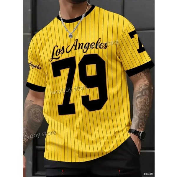 MęSka Koszulka Do KoszykóWki W AmerykańSkim Stylu Z Los Angeles, Vintage Sportowy T-Shirt Z KróTkim RęKawem I OkrąGłYm Dekoltem, Retro Graficzny Top Do SiłOwni Dla MężCzyzn 5XL-image