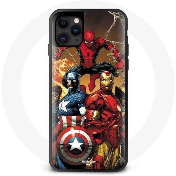 Funda De TeléFono - Maniacase - Iphone 13 Mini - Negra - Flexible - DiseñO úNico Marvel-image