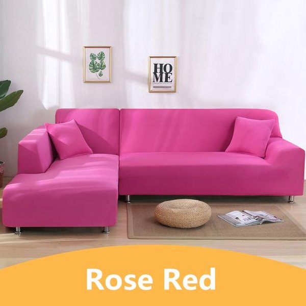 Funda De Sofá EláStica De Color SóLido Para Sala De Estar, Funda De Sofá De Spandex Todo Incluido, Funda Deslizante Para Muebles Modulares De 1 2 3 4 Plazas Para El Hogar 1Pc 2-Seat 145-185Cm-image