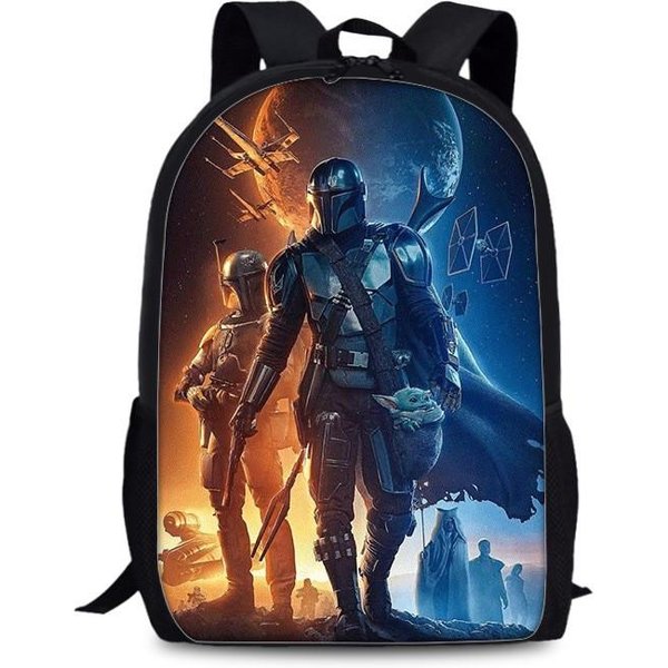 Plecak Mandalorian Dla Dzieci Z Nadrukiem Yody I Grogu, Nylonowy Plecak Na Co Dzień Do SzkołY I PodróżY Style O-image