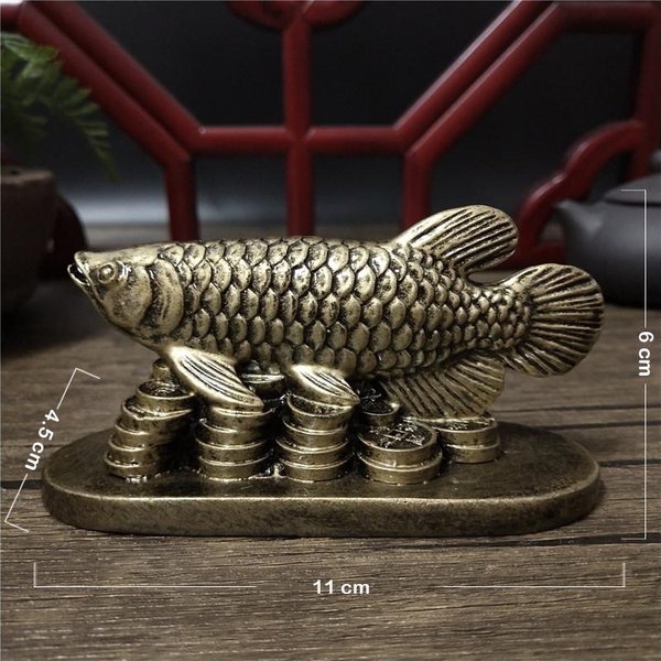 ZłOte ZwierzęTa Ryby Statuetki Figurki SzczęśLiwe Ozdoby Dekoracja Domu ChińSki Feng Shui Statua Buddy RzeźBa RzemiosłO żYwiczne Prezenty-image