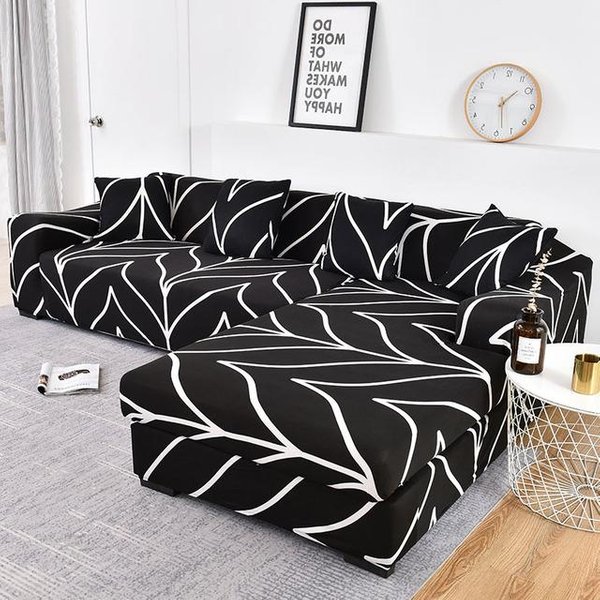 Funda De Sofá EláStica En Forma De L Para Sofá Chaise Longue Cubre, Fundas De Sofá EláSticas Para Sala De Estar 3-Seater 190-230Cm-image