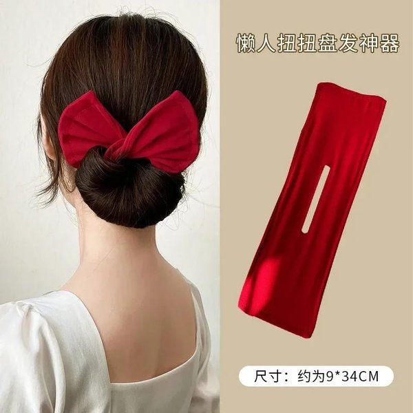 Pinza Para El Cabello MáGica Mujer Peinado Twist FrancéS Elegante Donut MoñO Creador Accesorios MoñOs Para Mujeres Cabello Rojo-image
