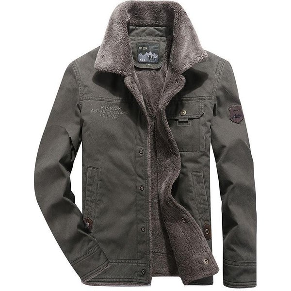 Chaqueta De Hombre Acolchada De AlgodóN De OtoñO E Invierno Con Solapa Para Hombre, Gruesa, Corta, TéRmica, De Lana De Cordero Acolchada De AlgodóN Para Hombre 3XL Gray-image