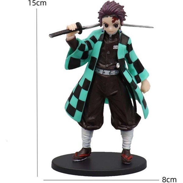 Demon Slayer Wersja Q SiedząCa Figurka Zabawka Anime Kimetsu No Yaiba Tanjiro Nidouzi Inosuke Zenizu PVD Figurka Model Lalka-image