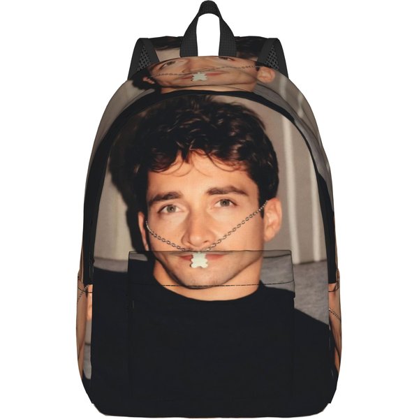 Mochila C-Charles Leclerc Para Hombre Mujer Genial Estudiante Trabajo Mochila Diaria Bolso De Hombro Para PortáTil Ligera 15 Inches-image