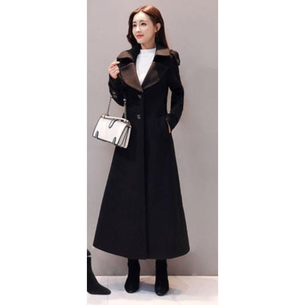 Abrigo Largo De Lana Para Mujer, Ropa De Invierno, Nuevo Abrigo De Estilo Coreano Con Cintura Para Mujer, Abrigo De Lana Grueso Hasta La Rodilla XL Gray-image