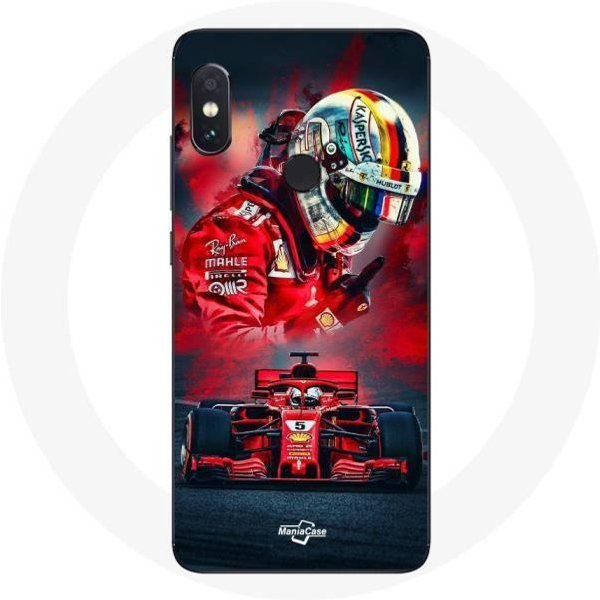 Funda - Maniacase - Xiaomi Redmi Note 5 AI - FóRmula 1 - Sebastian Vettel - Roja Rojo-image