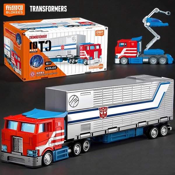 Blokees Klocki Konstrukcyjne Transformers KołA CT01 Optimus Prime Z WóZkiem Figurki Akcji Zabawki Do ŁąCzenia Kolekcjonerskie-image