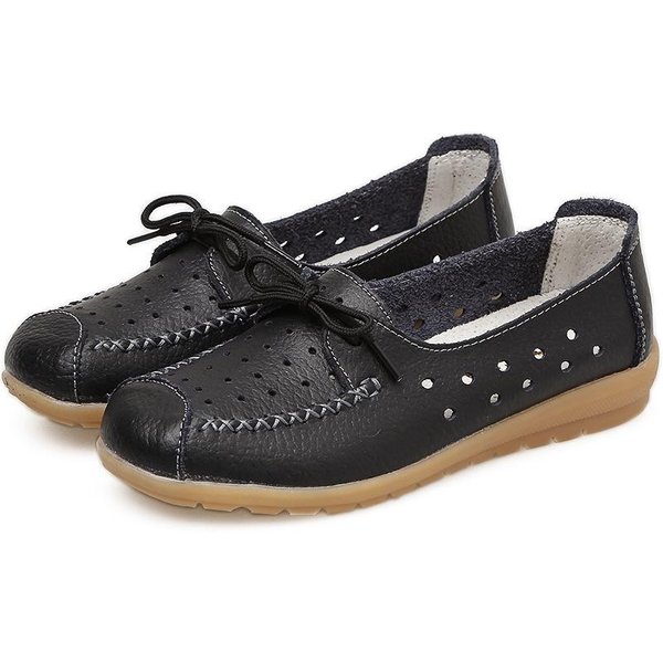 Damskie Buty PłAskie Damskie Buty Ze SkóRy Naturalnej Damskie AżUrowe Wsuwane Baleriny Mokasyny Baleriny Dla Kobiet 39-image