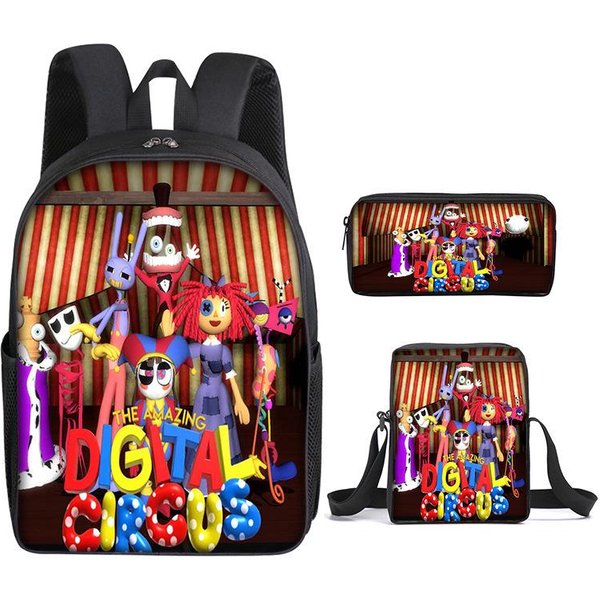 Cyfrowy Cyrk Plecak Szkolny Dla Dzieci Niesamowity Cyfrowy Cyrk Plecak Ucznia Zestaw Trzech ElementóW 17Inch Backpack-image