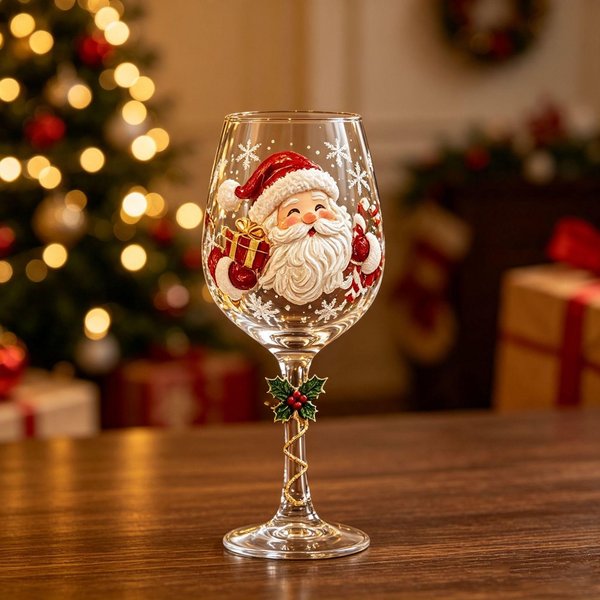 ŚWiąTeczne Kieliszki Do Wina Zestaw 6 Szt. ŚWięTy MikołAj BałWan Renifer ŚWiąTeczny Puchar Prezent Santa Claus Goblet Brown-image