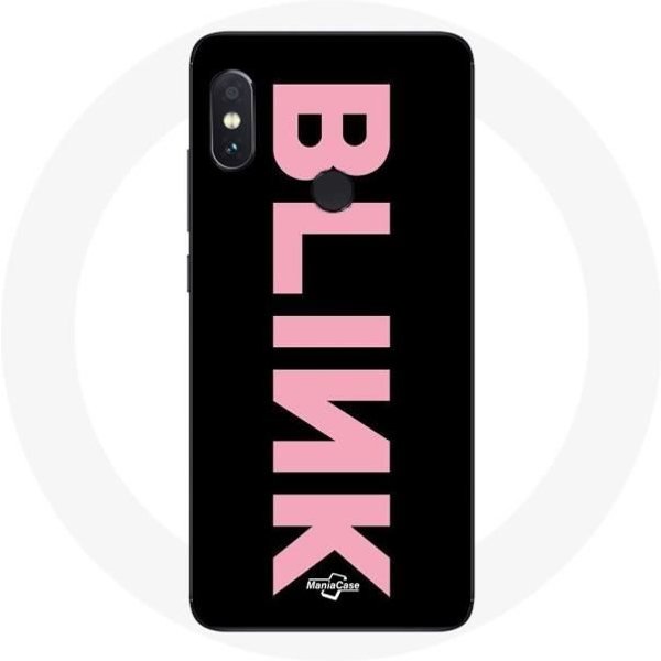Funda Para Xiaomi Redmi Note 5 Pro Blink Fandom Logo De Blackpink Rosa Fondo Negro-image