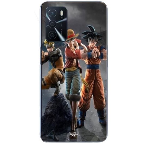 Coque Maniacase Pour Oppo A16S Sangoku Naruto Luffy One Piece Dragon Ball Z 3D Anime Manga Negro-image