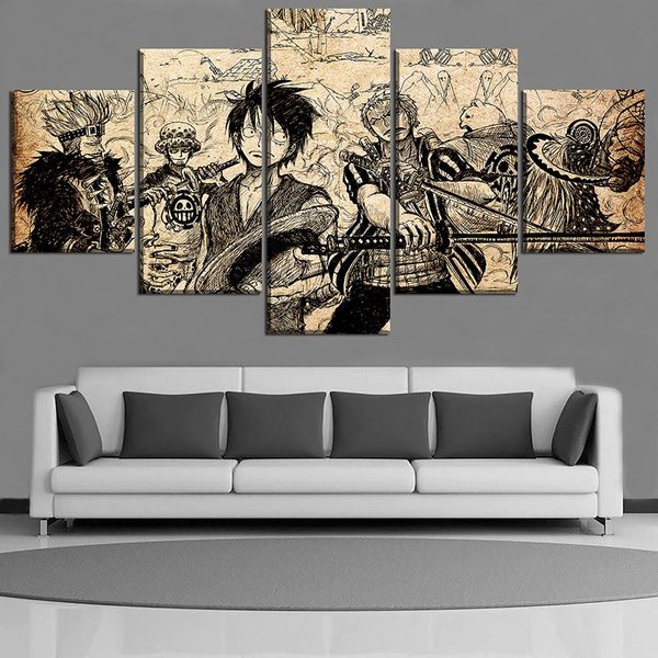 Wysokiej JakośCi Druk Na PłóTnie JednoczęśCiowy Obraz 5 Paneli Artystyczne Postacie Obraz Unframe Anime Plakat Strona GłóWna Dekoracyjna Sztuka śCienna 40X60Cm*2 40X80Cm*2 40X100Cm*1-image