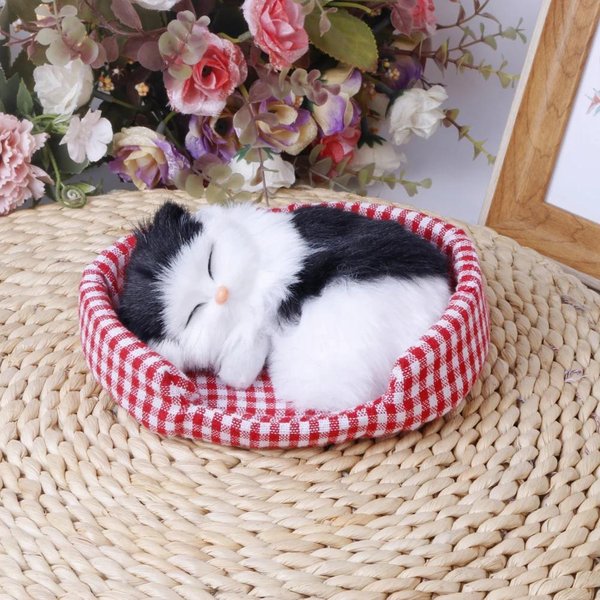 Pelo SintéTico Conejillo De Indias Gato Animal Peluche MuñEco Relleno HáMster MuñEco Juguete De Peluche Animal Relleno Suave Figura Para Regalo De CumpleañOs Black-image