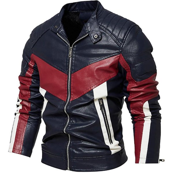 Invierno Nueva Chaqueta De Cuero Para Hombre VersióN Coreana Moda Trendy Cuello Alto Chaqueta De Cuero Hombre XXL-image