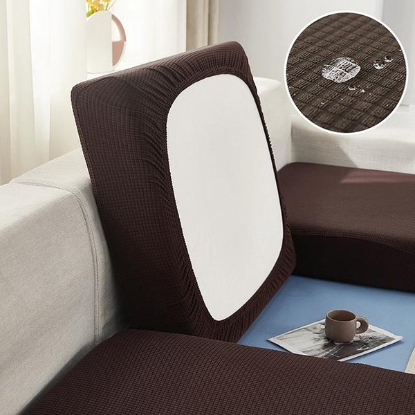 Funda De CojíN De Sofá Impermeable, Funda De Sofá De Alta Elasticidad, Fundas Protectoras De Muebles Para Sala De Estar, Funda Completa Normal Size (M)-1Pc Café Oscuro-image
