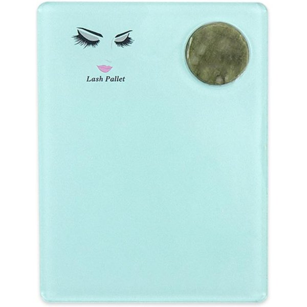 Piedra De Jade AcríLica Bandeja Placa Para Extensiones De PestañAs Injerto Soporte Para PestañAs Paleta De Pegamento Soporte Almohadilla Herramientas De Maquillaje Azul-image