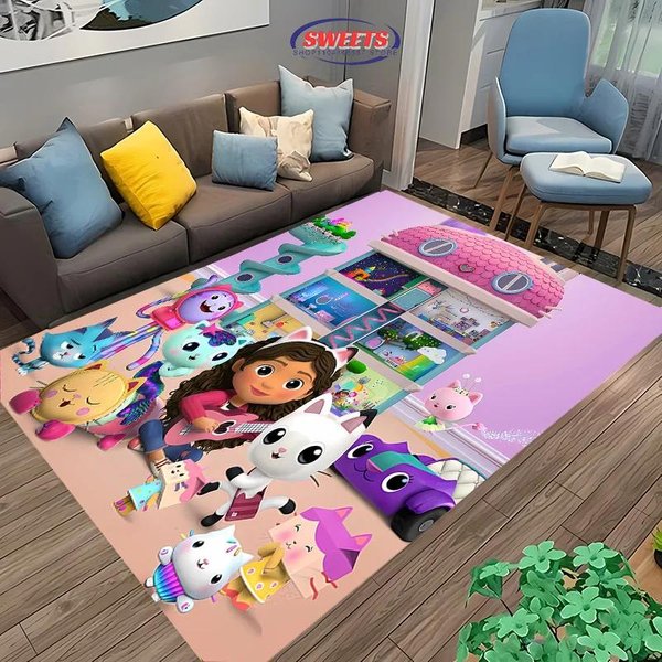 Alfombra Disney Gabbys Dollhouse, Alfombra Para Sala De Estar Dormitorio, Sofá Cocina Felpudo Decorativo, Alfombra Antideslizante Duradera Para NiñOs, Regalo 40X60Cm (16X24In)-image