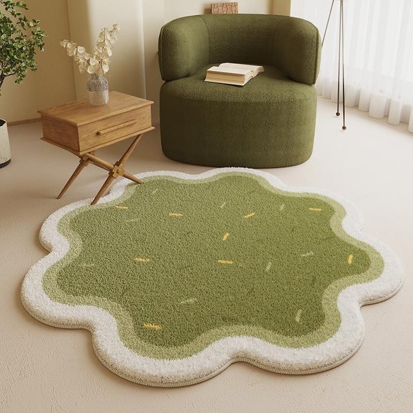 OkrąGłY Dywan Insstyle Imitacja Kaszmiru Fotel Salon Sypialnia Dywanik PrzyłóżKowy Gabinet Strefa Czytelnicza Mata PodłOgowa WystróJ Domu 100X100CM (3.3X3.3FT-image