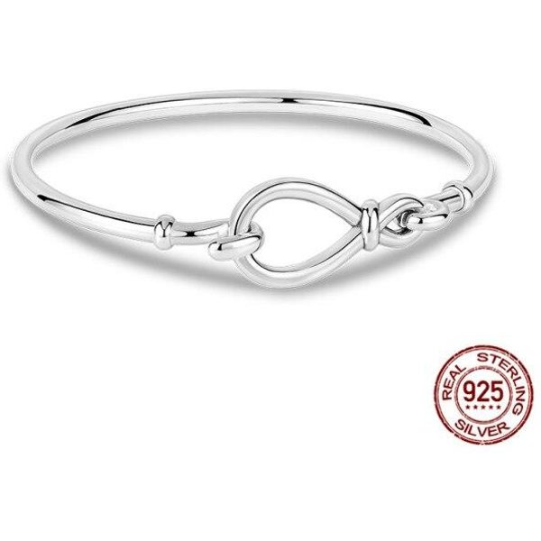 Pulsera De Plata De Ley 925 AutéNtica Con Cadena De Serpiente Y Dijes, Compatible Con Dijes De Marcas Europeas, JoyeríA Artesanal, Regalo 19Cm White-image