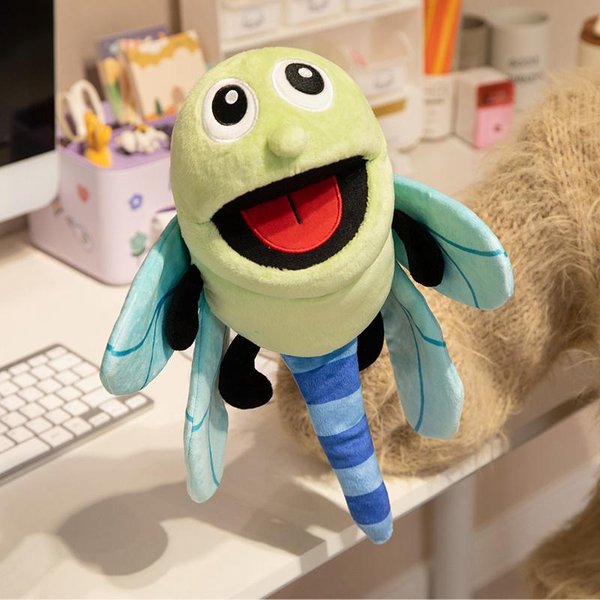 Marioneta De Mano De Peluche De Insecto De Dibujos Animados Divertido De 30 Cm Kawaii Abeja Mariquita Hormiga LibéLula Mariposa Peluche Interactivo Contar Historias Regalo 30Cm Hand Puppet-image