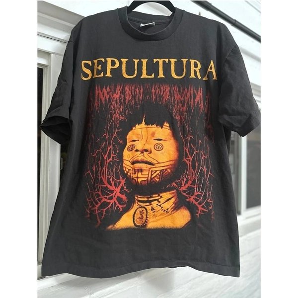 Sepultura Roots Metal BrasileñO Vintage Camiseta De ReimpresióN ReimpresióN S5XL Camiseta Unisex L Varios Colores-image
