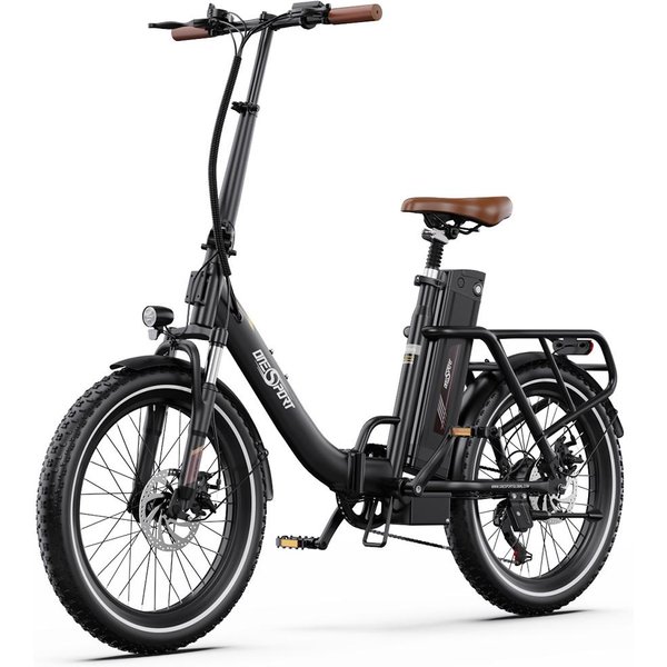 Bicicleta EléCtrica Plegable Onesport 20 Motor 250W Pantalla LCD 48V 17AH Compatible Con Bluetooth Velocidad MáXima 25Km/H 7 Velocidades Beige OT16 With Accelerator Negro-image