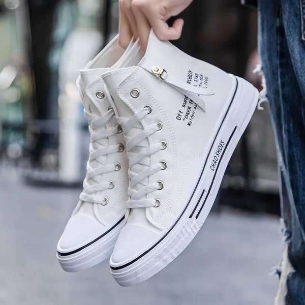 MęSkie Trampki MęSkie Buty Wulkanizowane PłóCienne Buty Wysokie Buty Sportowe Casualowe OddychająCe Buty Na Platformie MęSkie Buty Sportowe Tenis Masculino 44 White-image