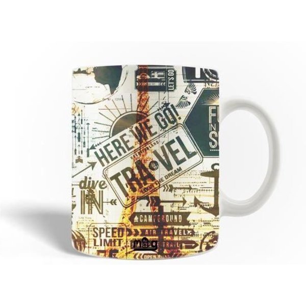 Taza De CeráMica - ¡Vamos! - Viaje A ParíS - 30Cl - Apta Para Lavavajillas - Blanco-image