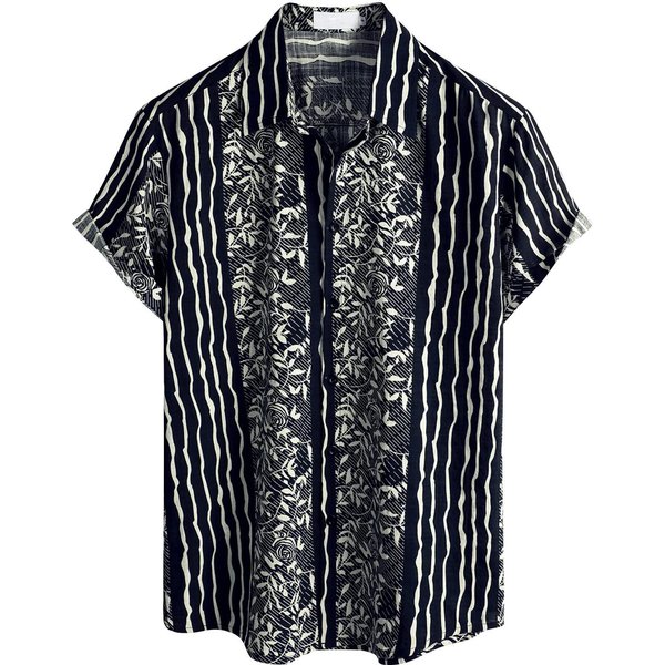 Camisas Hawaianas Casuales De Los Hombres Camisas De Playa De Manga Corta Con Botones Camisas Tropicales De Verano Xxxl-image