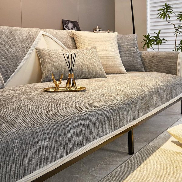 Nuevo CojíN De Sofá De Chenilla Funda De Sofá Universal Para Cuatro Estaciones Toalla De Sofá Jacquard Alfombras Para Sala De Estar Manta Decorativa Para El Hogar 30X50Cm Pillowcase-image